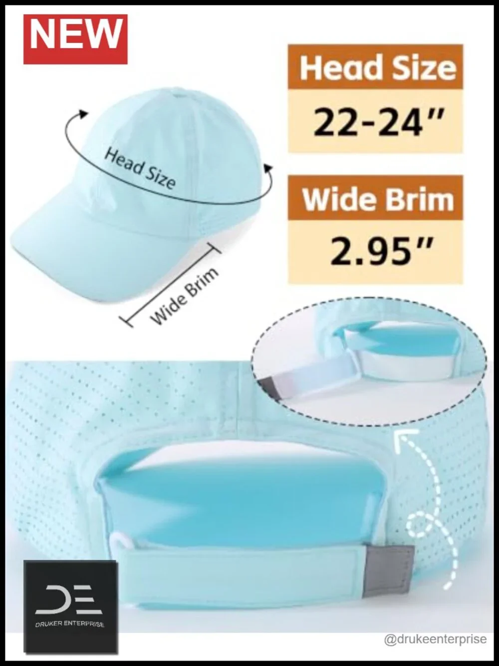 UPF 50+ Sun Hat Quick Dry Water Repellent Baseball Cap